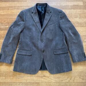 Geoffrey Beene gray corduroy two button blazer jacket size 44R
 b34